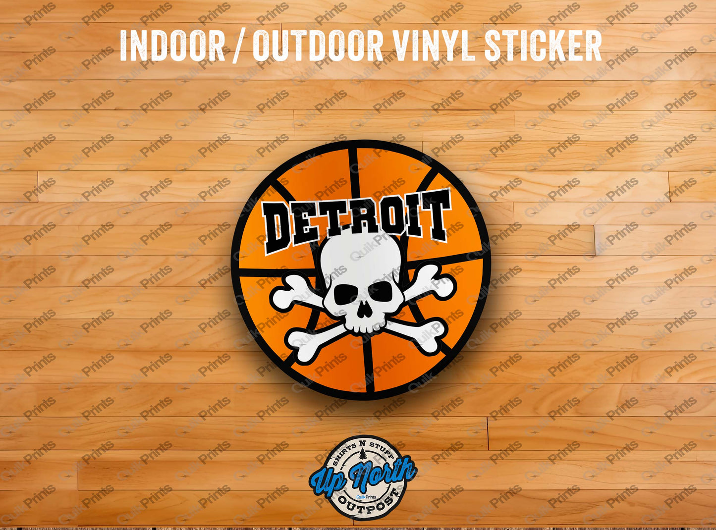 Detroit Basketball Sticker