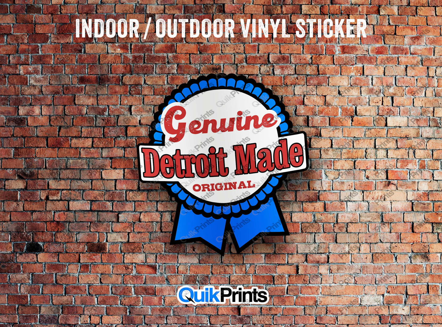 Detroit Made Blue Ribbon Sticker