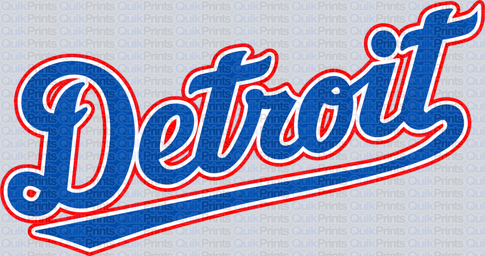 Detroit Script - Red White Blue