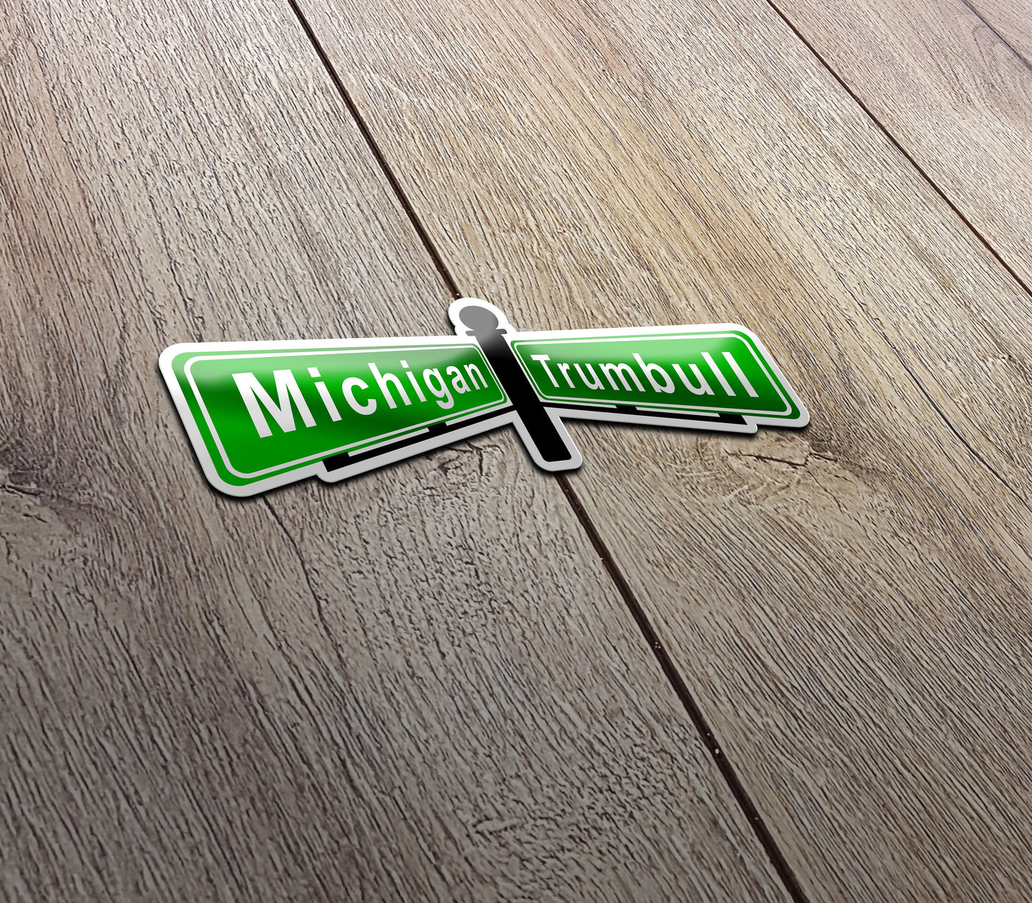 Michigan and Trumbull Sticker