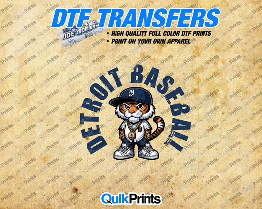 Detroit Baseball (Blue) DTF Transfer