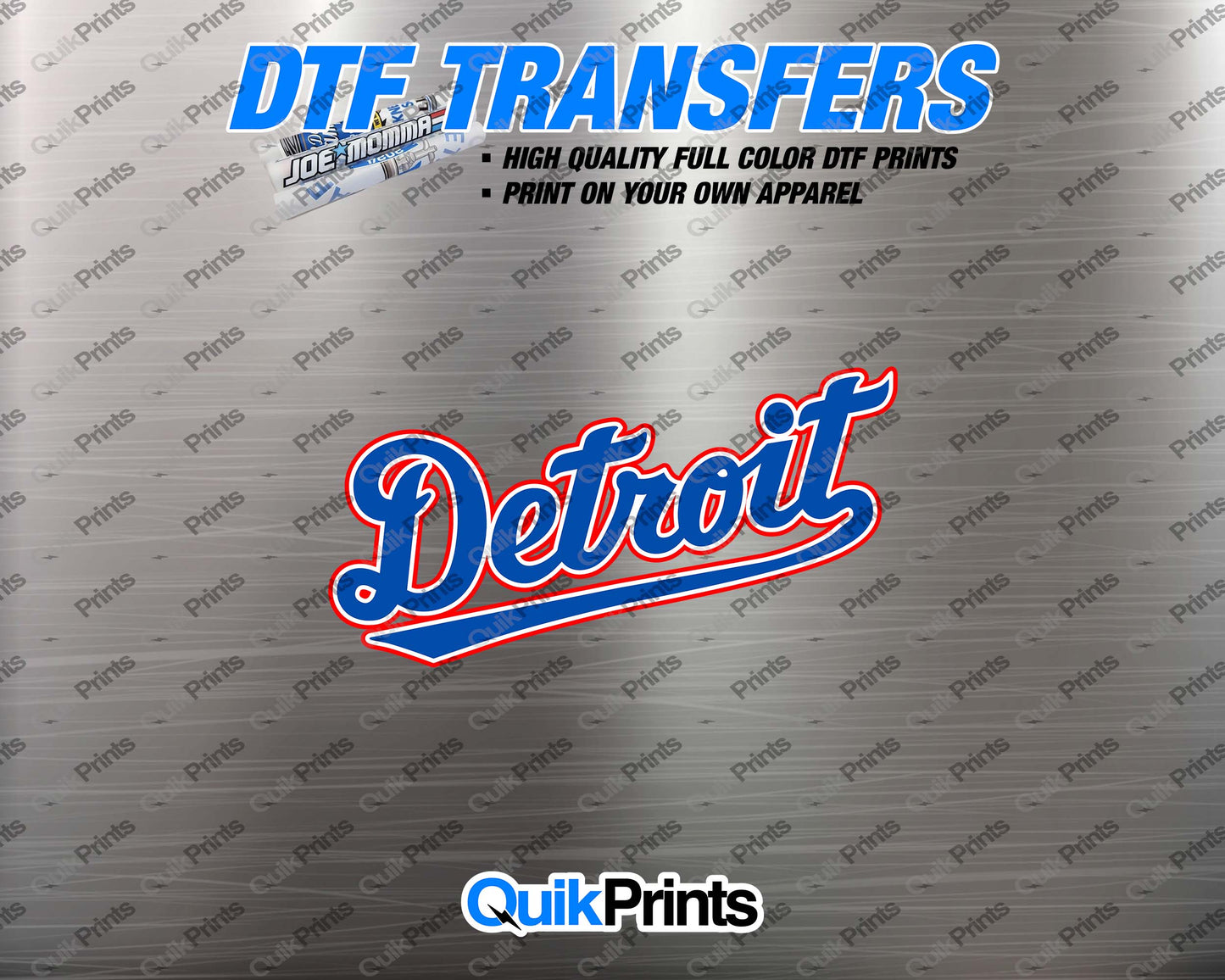 Detroit Script - Red White Blue