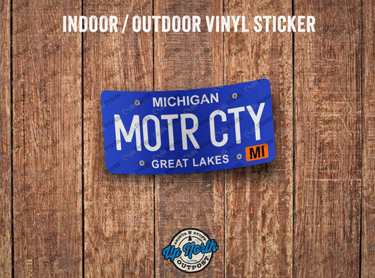 MOTR CTY License Plate Sticker