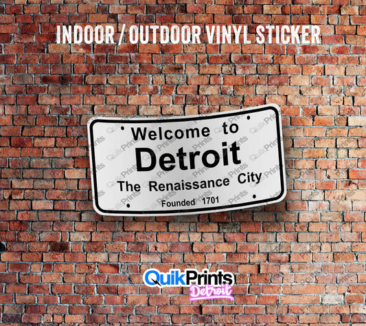 Welcome to Detroit Sign Sticker