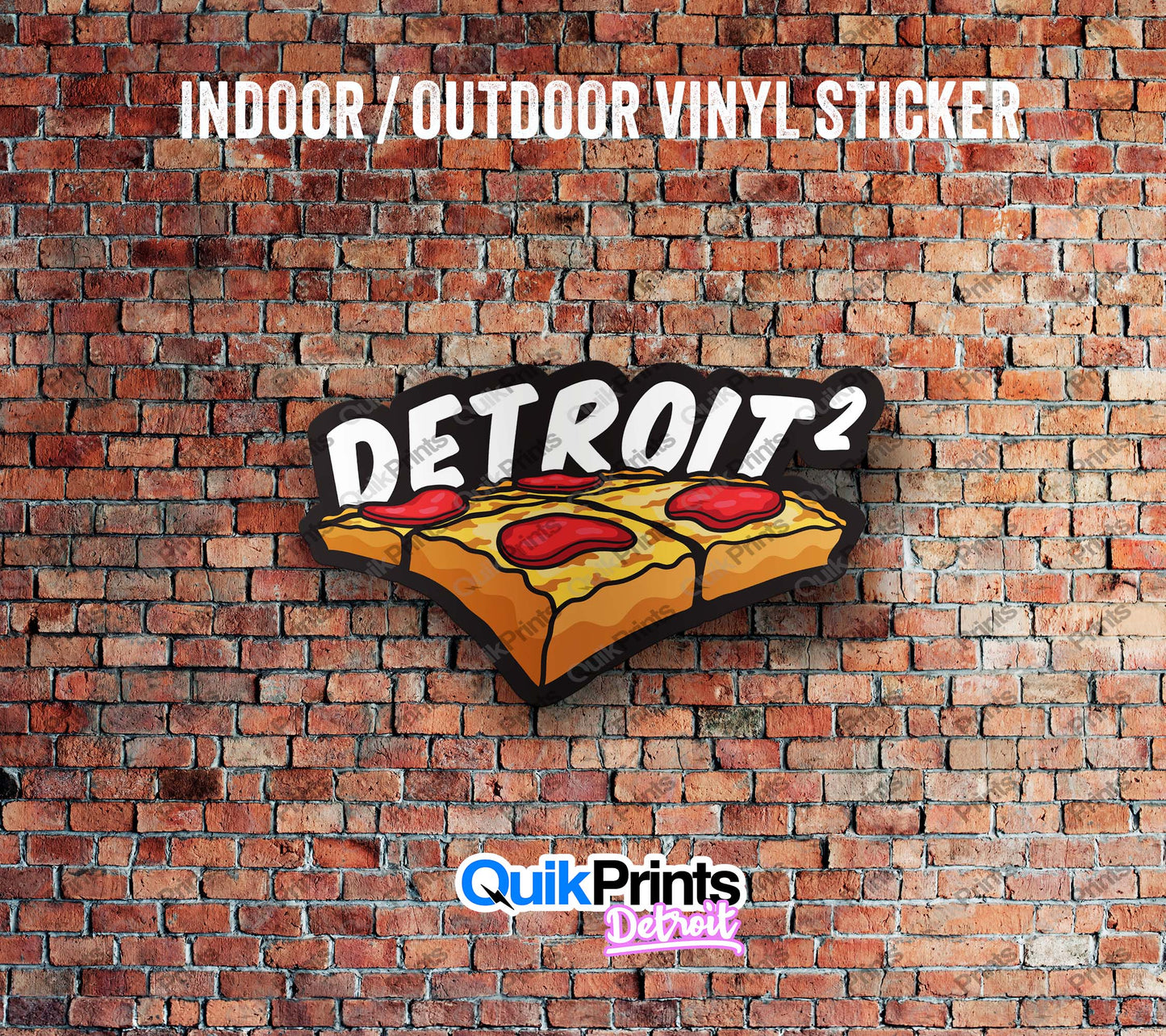 Detroit Squared Pizza Sticker