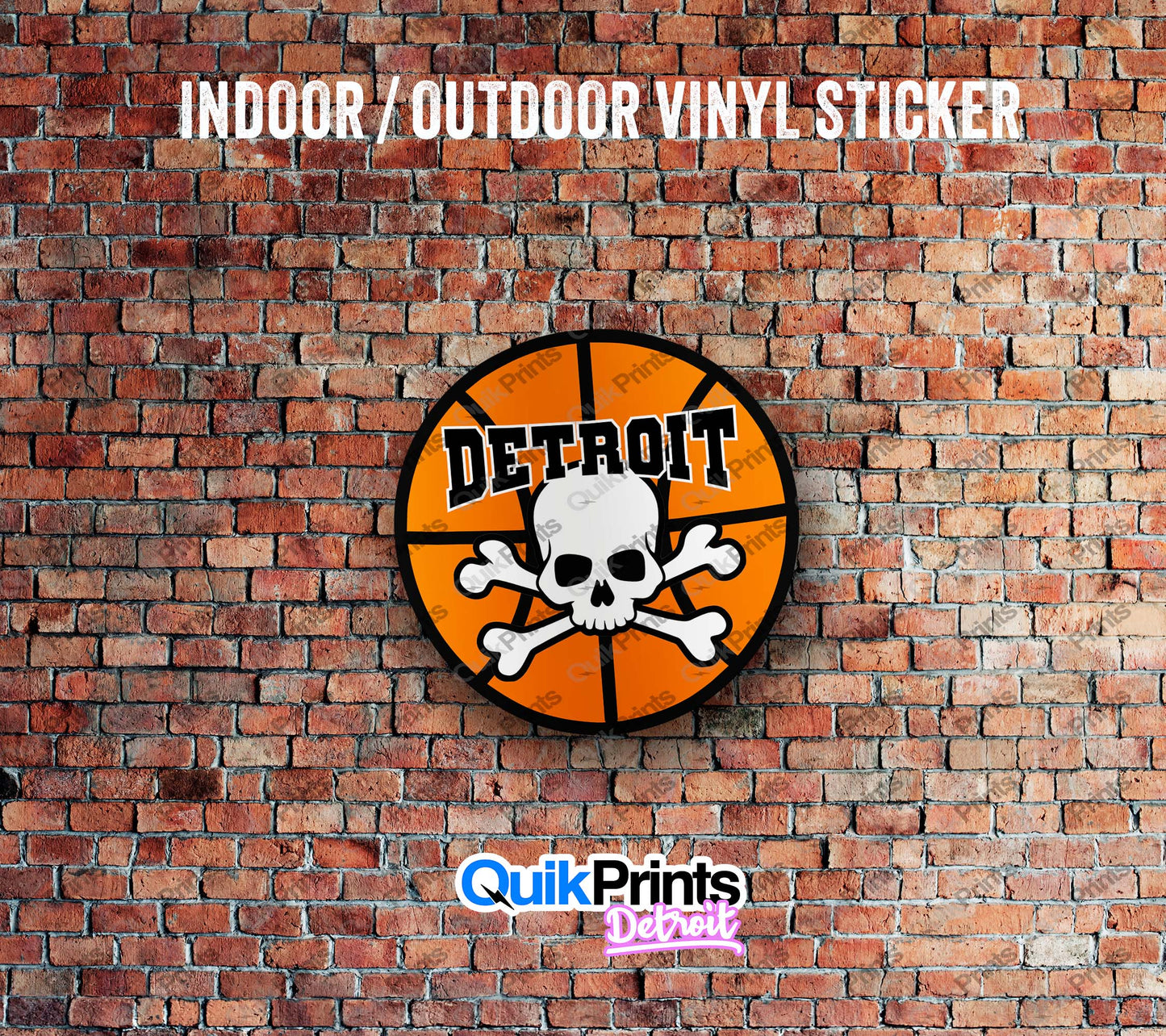 Detroit Basketball Sticker