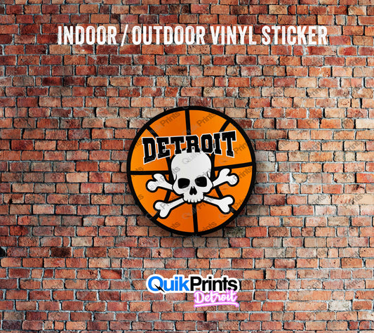 Detroit Basketball Sticker