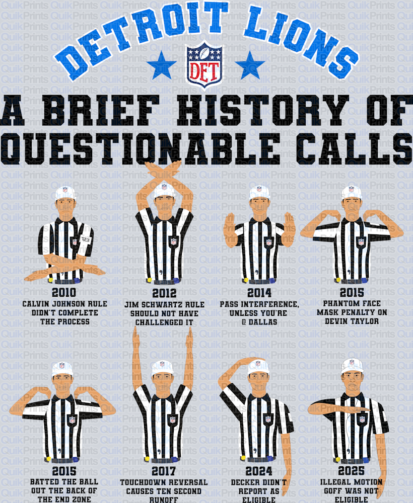 Detroit Lions Questionable Calls